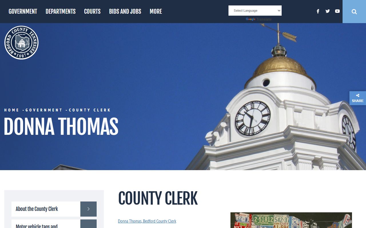 Bedford County Marriage License office at the county clerk