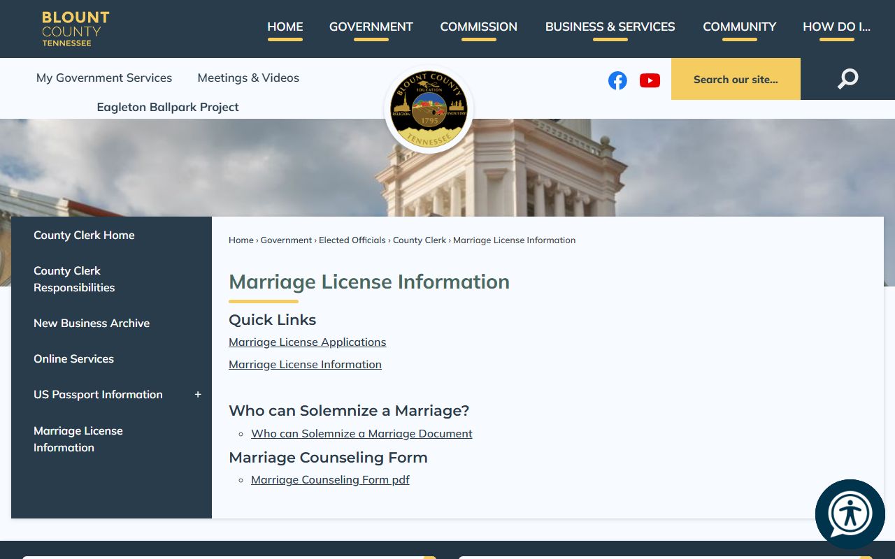 Blount County Marriage License historical records and archives guidance