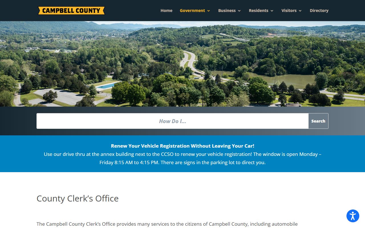 Campbell County clerk information for marriage license service and records