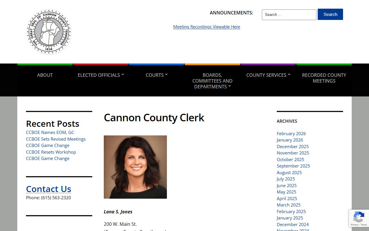 Cannon County Marriage License office information from the county clerk
