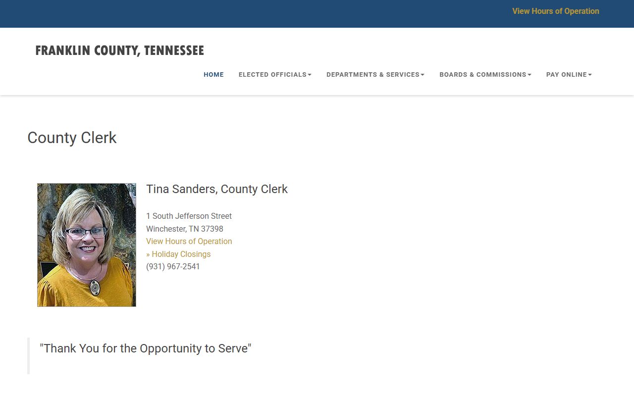 Franklin County Marriage License at the Franklin County Clerk official website