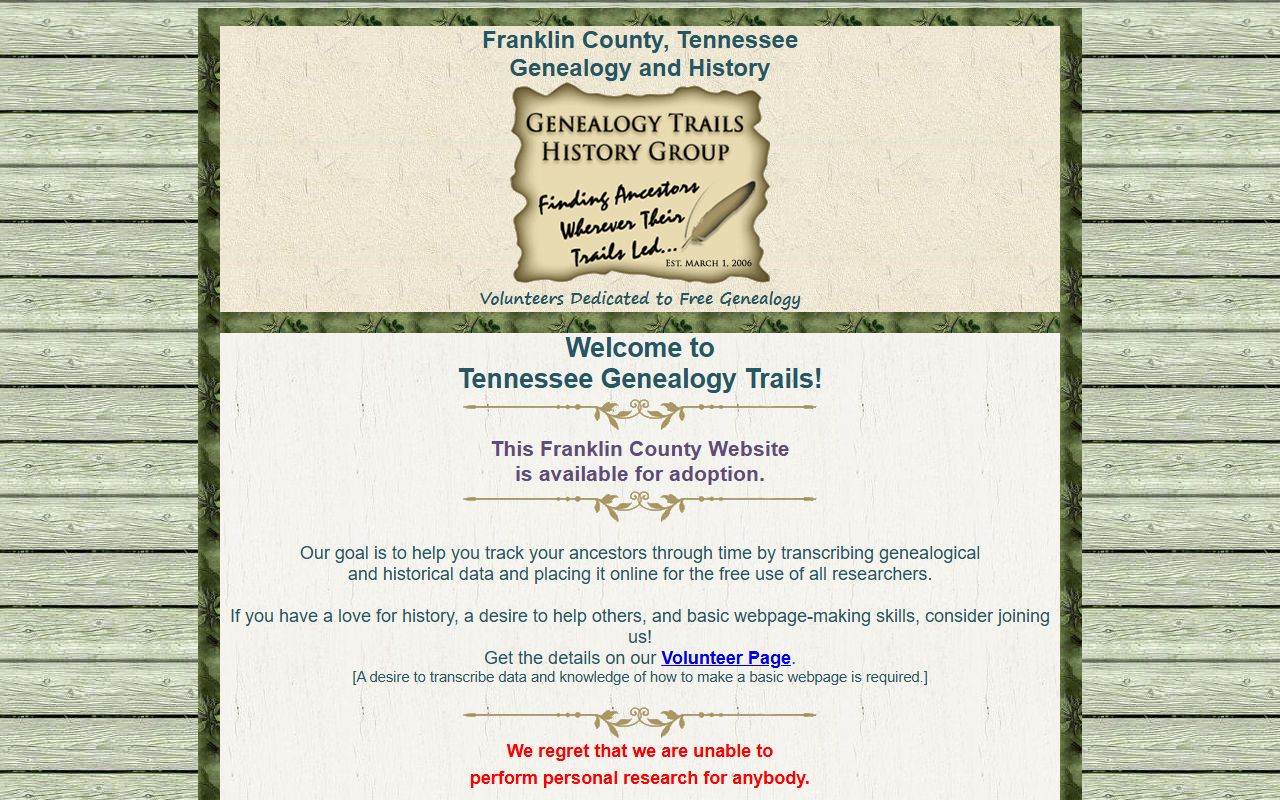 Franklin County Marriage License historical resource from Genealogy Trails