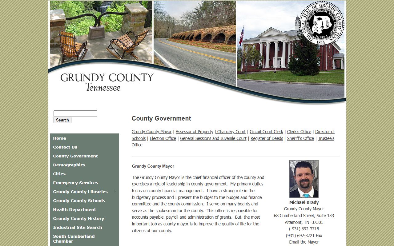 Grundy County Marriage License information from the county government officials page