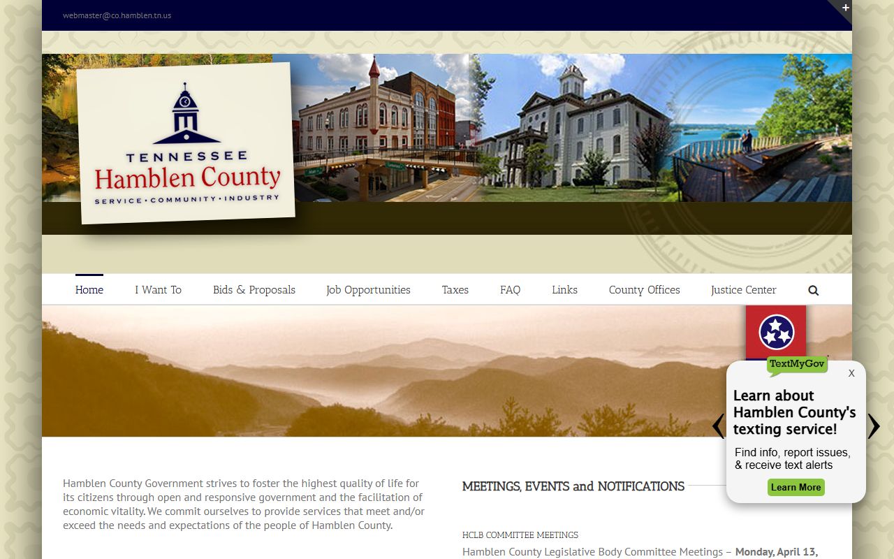 Hamblen County Marriage License information from the county government site