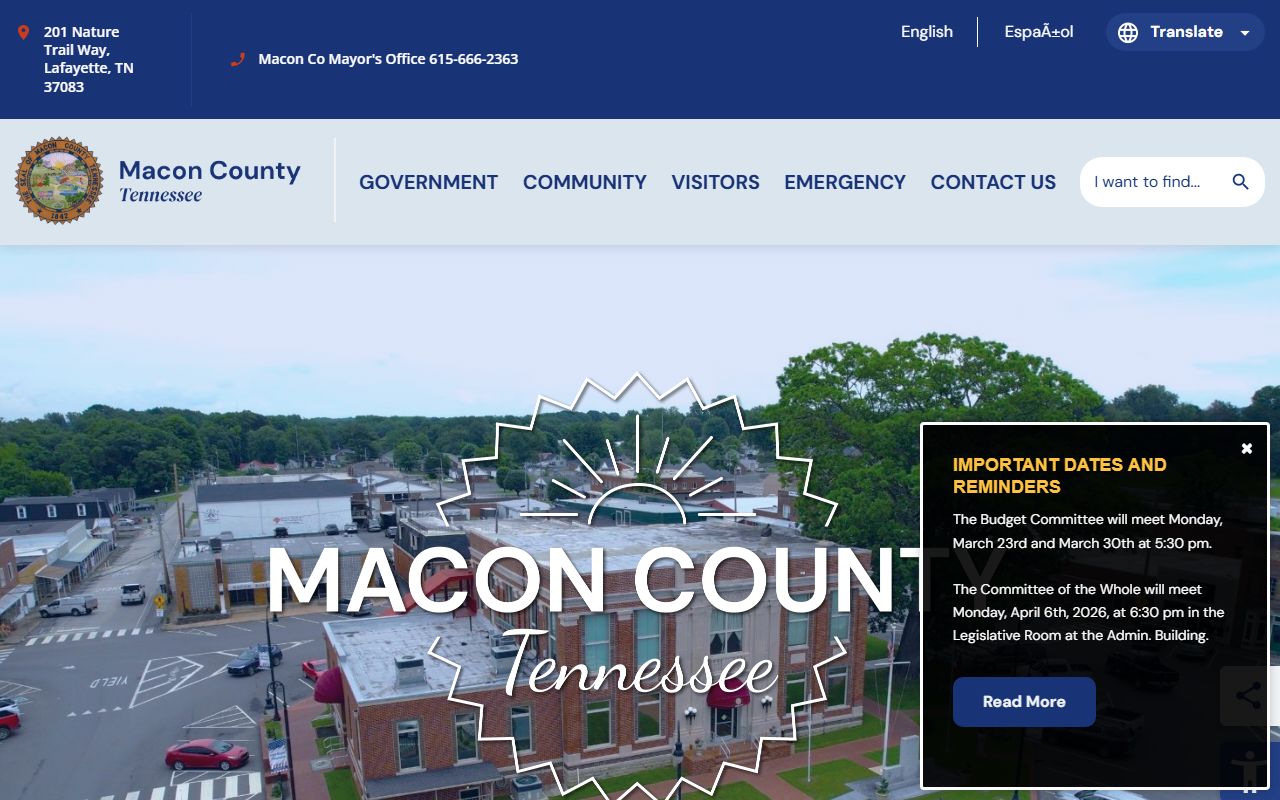 Macon County Marriage License service information from the county government office