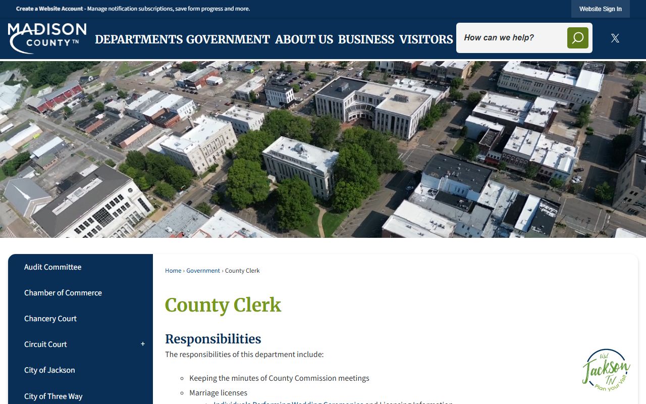 Madison County Marriage License office information from the county clerk