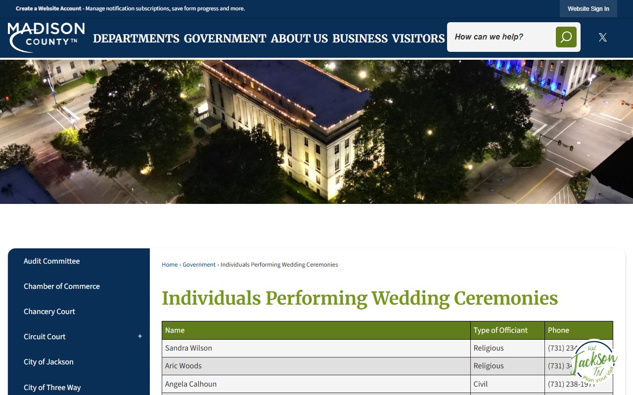Madison County Marriage License officiant and certificate guidance